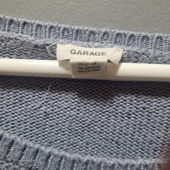 Garage Pale Blue Cropped Long Sleeve Top M - Picture 3 of 6